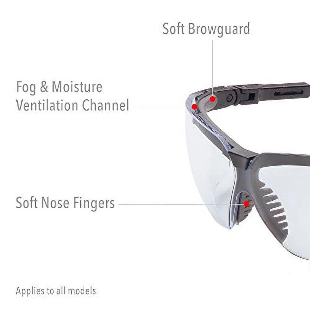 Eyewear- Honeywell Polycarbonate 50 Lenses- Gray Genesis Uvex 763-S3213X Black By Frame Percent