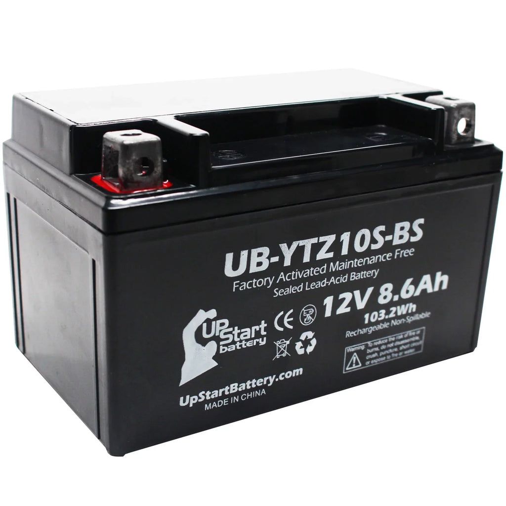 UpStart 12V, Motorcycle Battery 8.6Ah, UB-YTZ10S-BS Maintenance Battery Yamaha Free, Replacement Activated, 2-Pack Factory 1000CC YZF-R1 - 2011