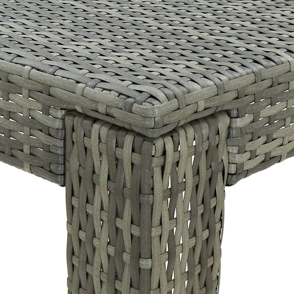 Table Gray Poly Andoer 23.8"x23.8"x43.5" Rattan Bar Garden