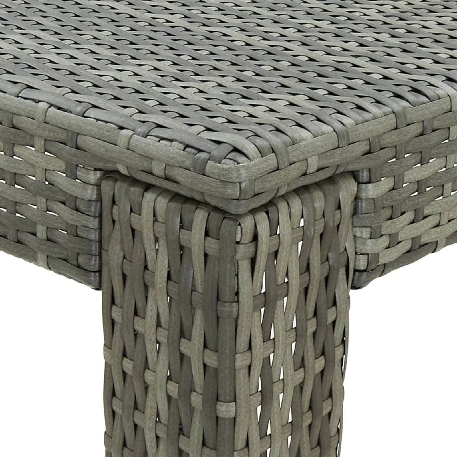 Table Gray Poly Andoer 23.8"x23.8"x43.5" Rattan Bar Garden