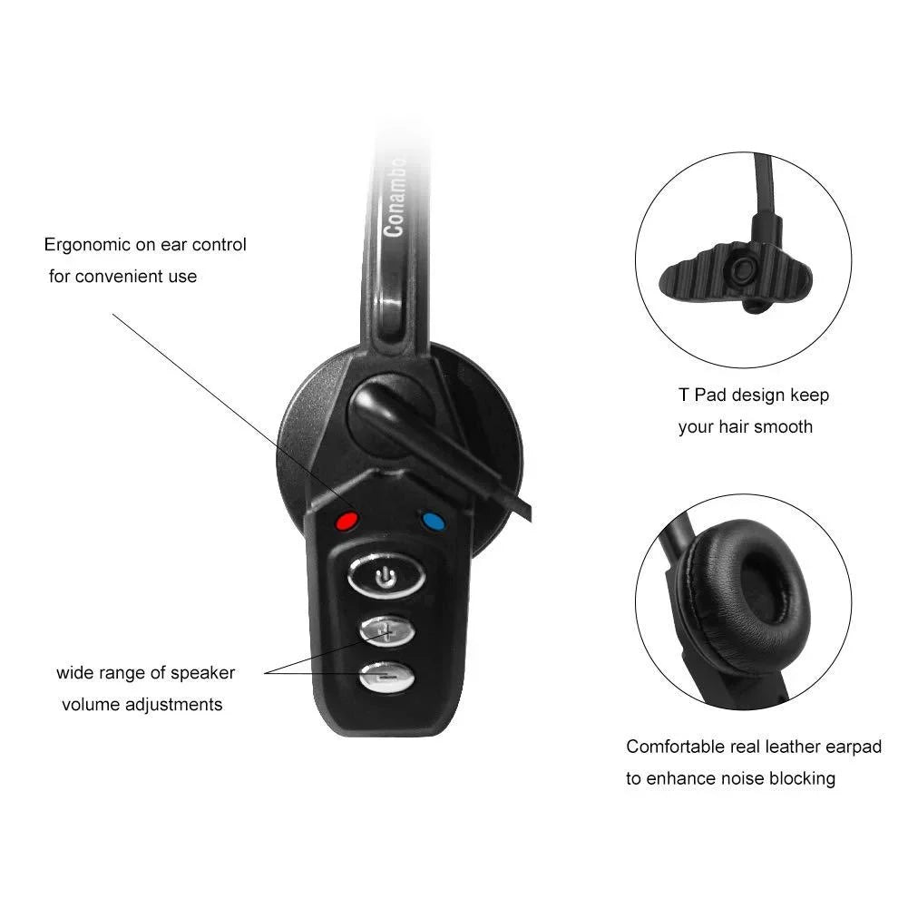 Mic Pro Wireless Engineers Phone for Headset Home Clarity with Business High V5.0, Office-JBT800 Voice Trucker Canceling Bluetooth Headset Noise Cell