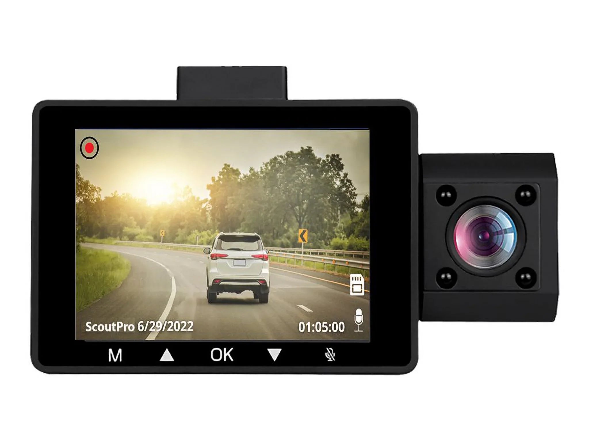 Cabin View, Front Edition Scout View, with Angle Rear GOSP32G Pro View by myGEKOgear - Adesso - 2K Surveillance G-Sensor 3-Channel Cam Wide Dash