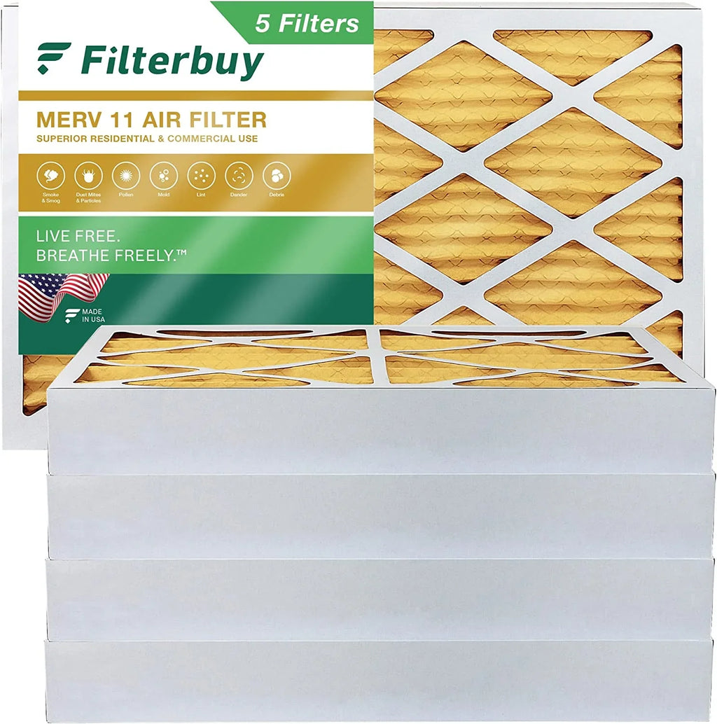 Filters (5-Pack) Pleated Furnace MERV Filterbuy 8x20x4 HVAC Air AC 11