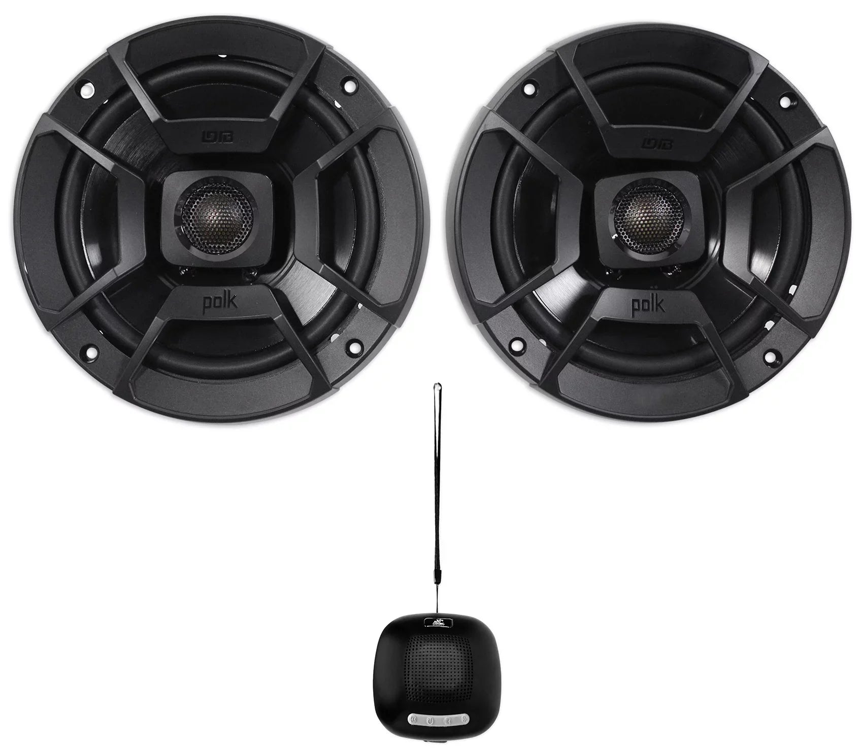 6.5" Polk Audio 300w (2) Car/Marine/Motorcycle DB652 Speakers+Speaker