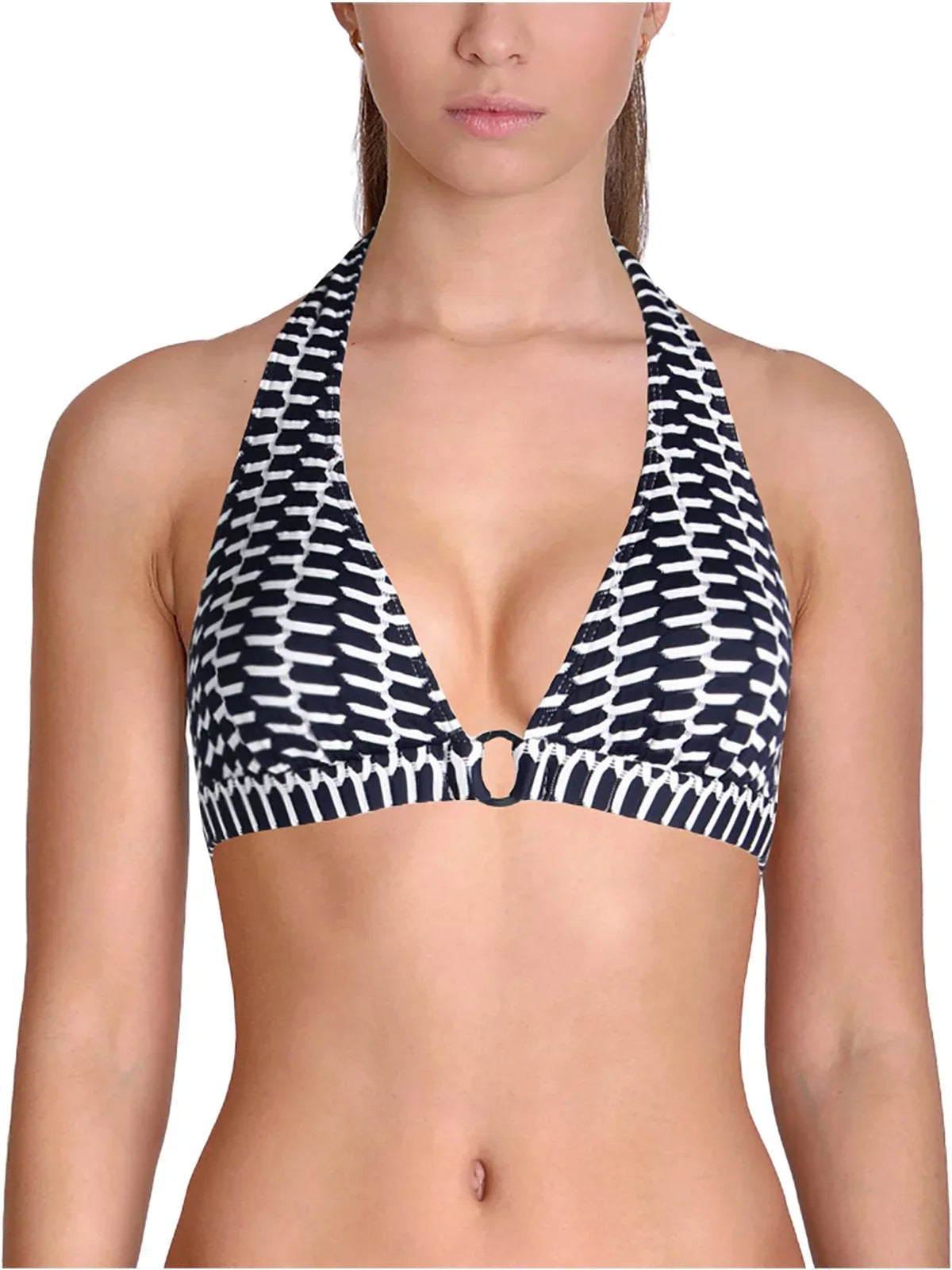 A Printed Separates Navy Ring Hole Swim Womens Top Shoshanna