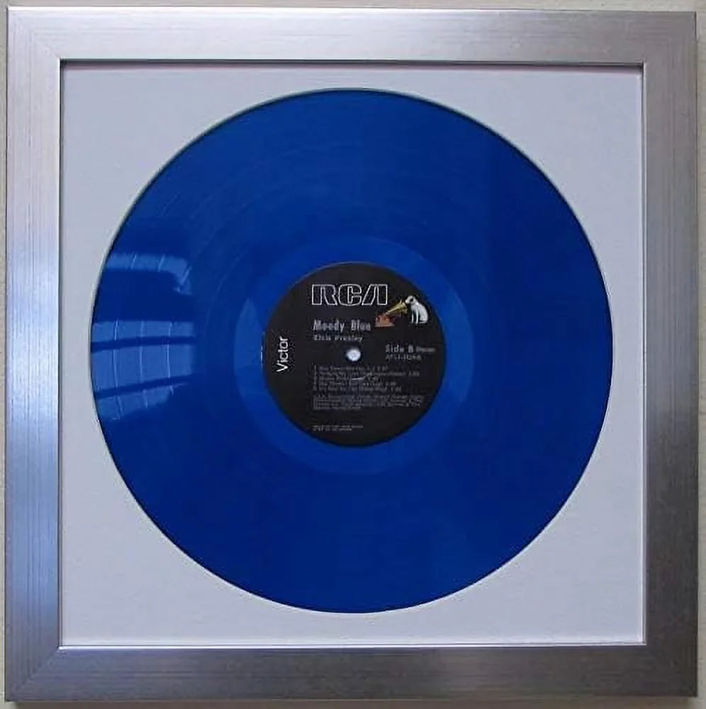 Picture 12" Disc / LP Record Frame) (Brushed Display Frame White Vinyl Matting Silver