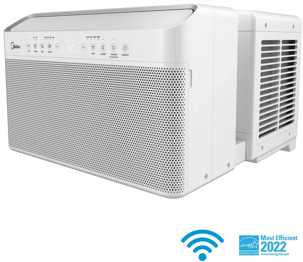 12,000 Savings, BTU Midea Extreme 35% Restored Inverter Air (Refurbished) Energy MAW12V1QWT U-Shaped Quiet, Conditioner, Smart Window