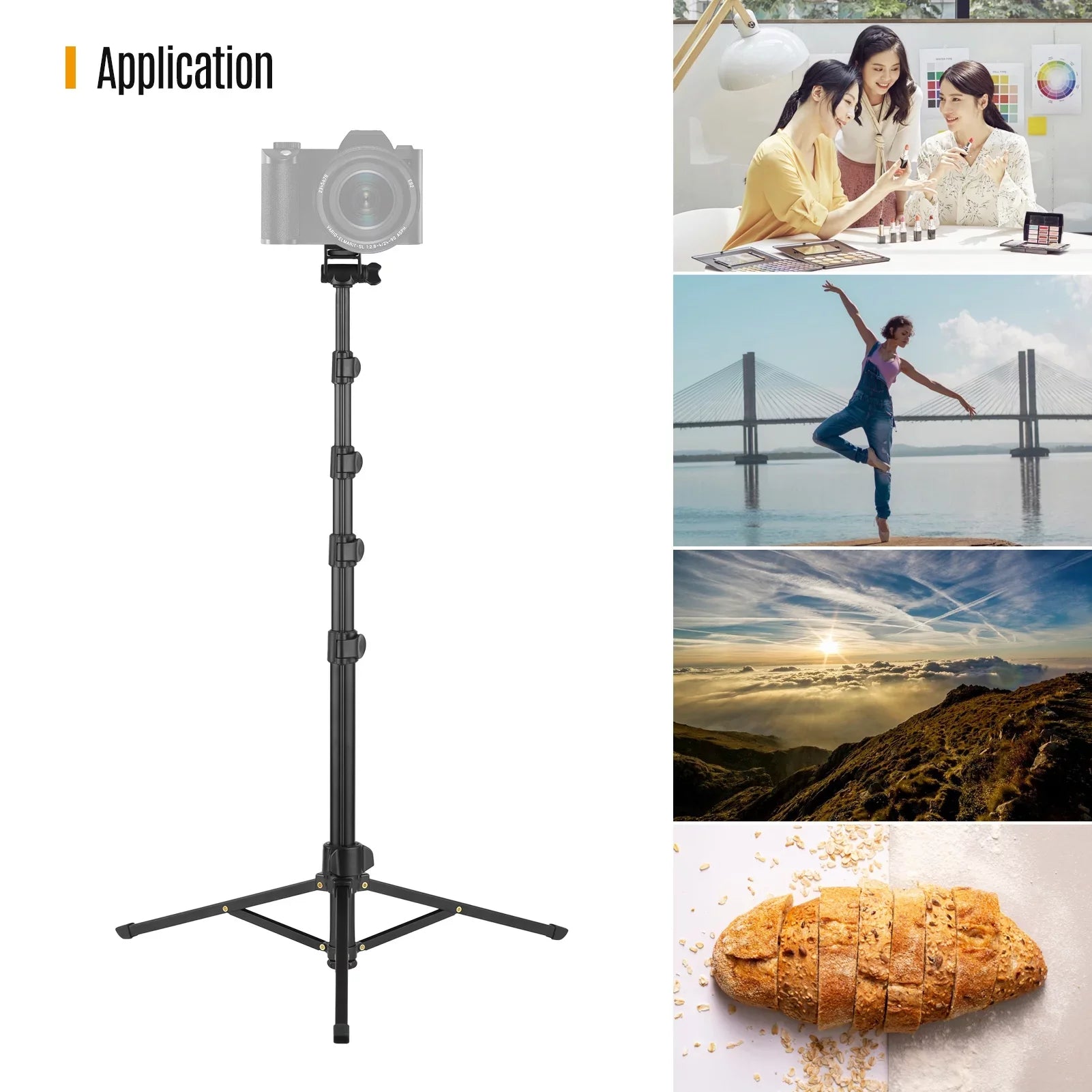 Mirrorless Andoer Selfie Supports Includes and Phone Action 3KG, Stick for to 2-in-1 Camera and Phone Holder, Cameras, up Tripod 168cm/66in Remote Cameras - and Shutter Action Smartphones, Bracket,
