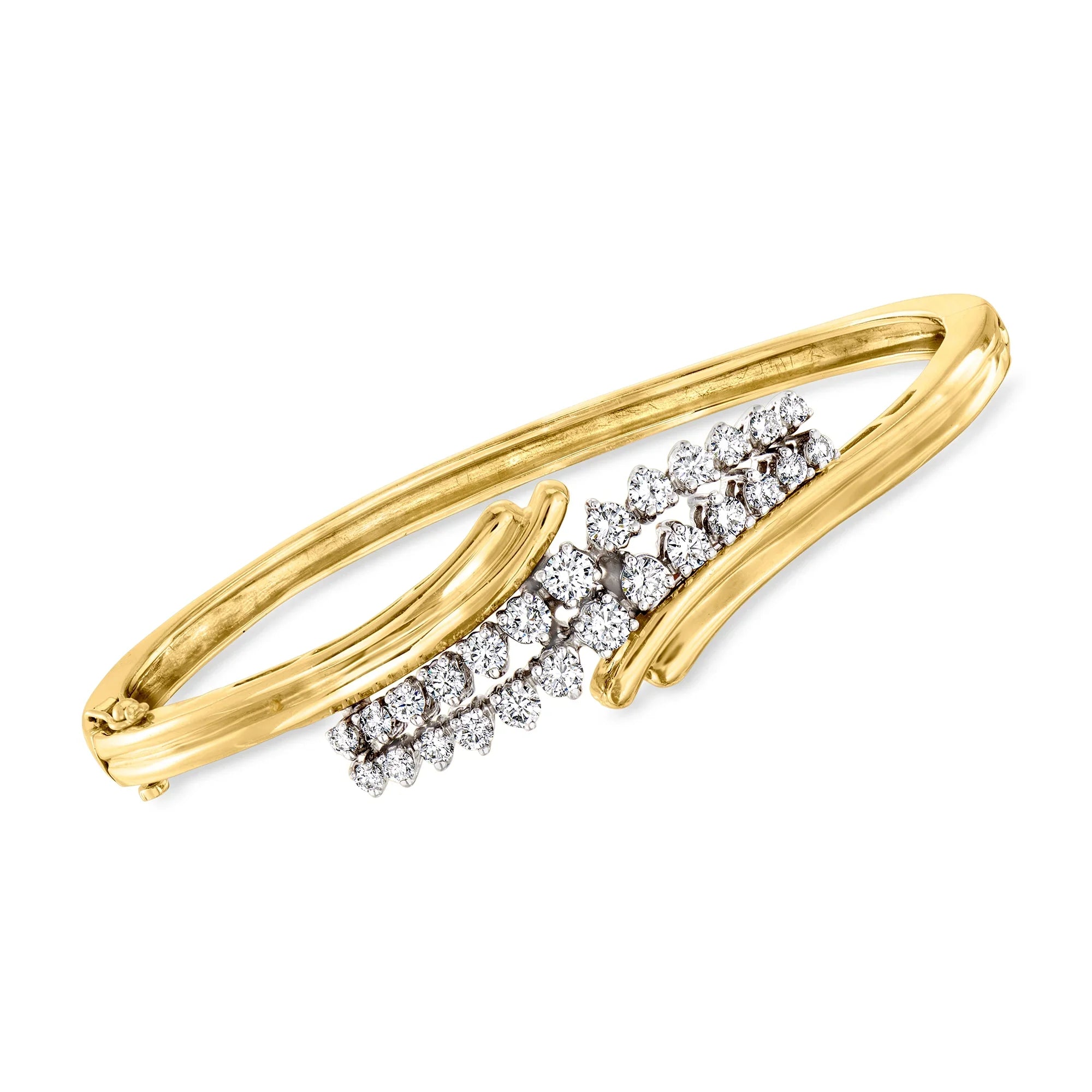 Vintage 1.80 Pre-Owned 1980 Bangle Diamond C. 2-Tone Gold, in Adult, Women's, Bracelet Bypass t.w. ct. 14kt Ross-Simons