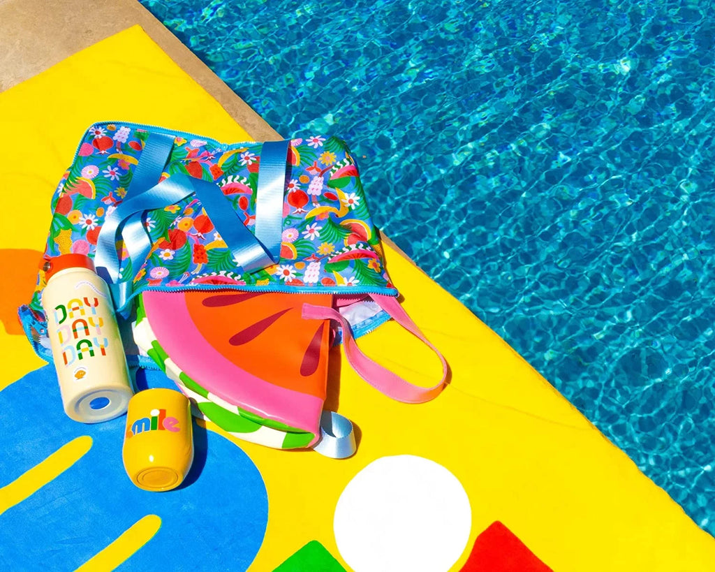 Beach Days, Insulated for Cute Portable Soft ban.do Chill Bag, Super Cooler, Picnics Cooler with Watermelon Sided Shoulder Bag 2.0 Straps, or Cooler