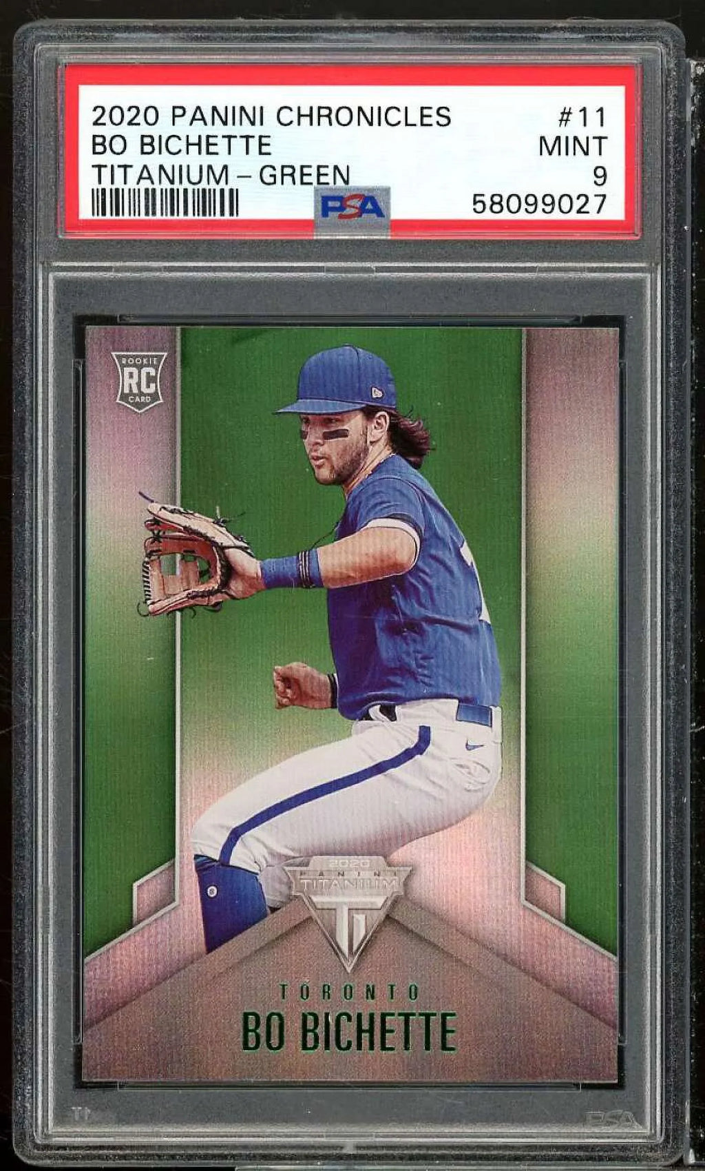 #11 2020 Rookie Titanium Bo Card Green Panini Bichette PSA Chronicles 9