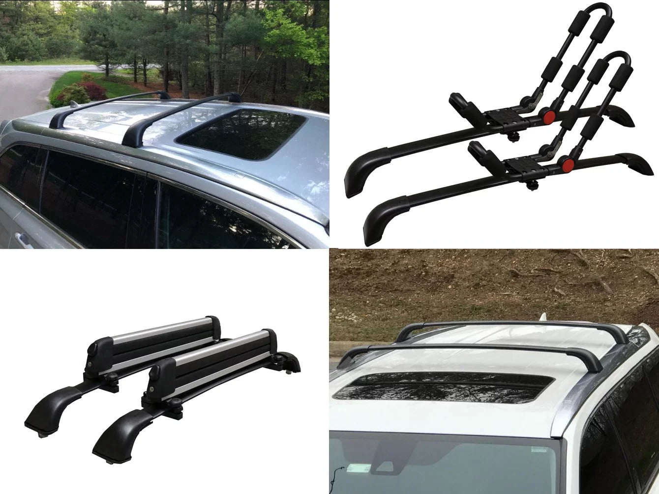 Rack SE Set Highlander XLE a Black Crossbars 2014-2019, Roof Toyota Cargo Aluminum Rack Limited 2pcs, Limited Platinum Replacement BRIGHTLINES of Top For