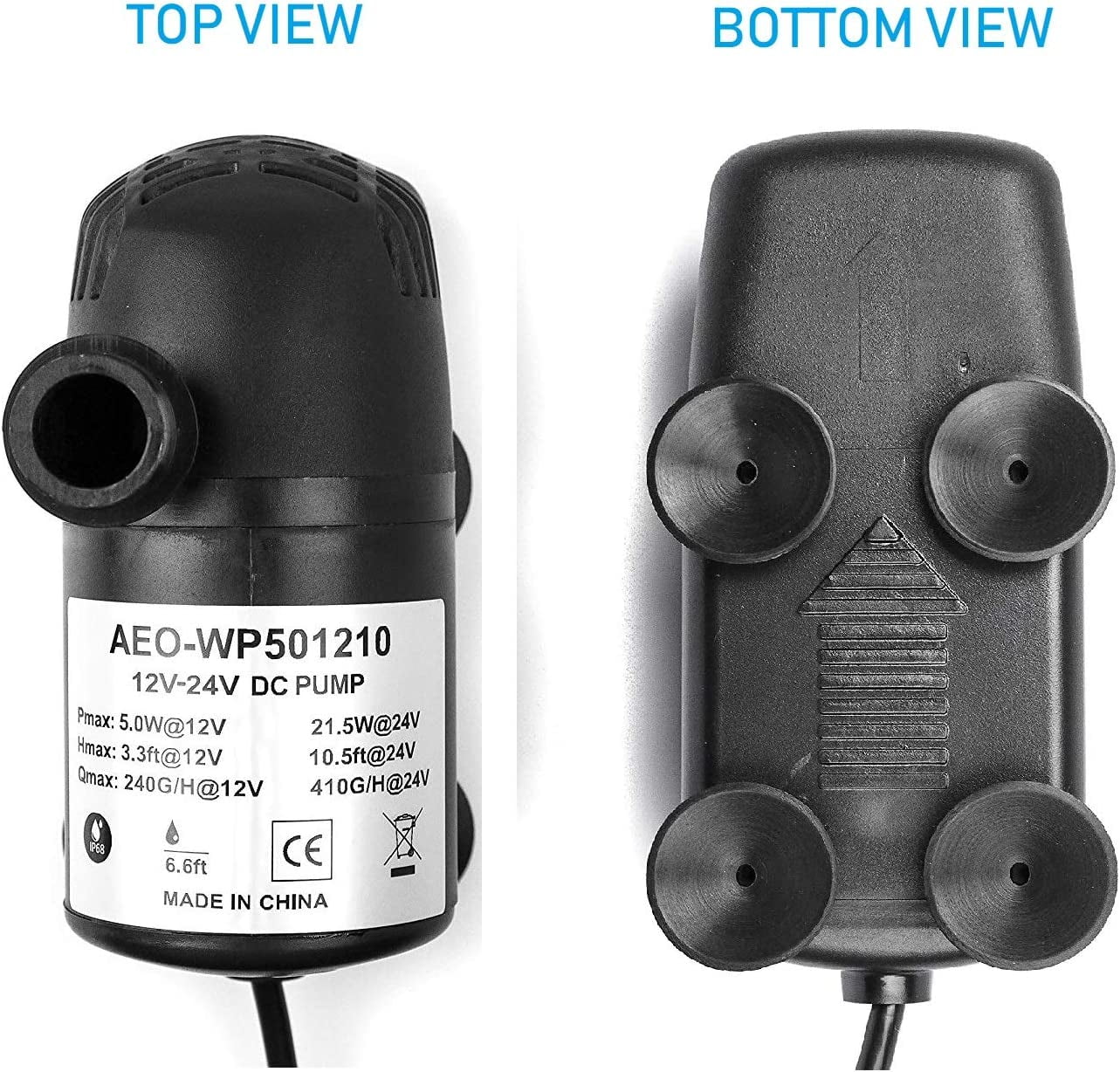 Pack 410GPH, Pond, DC Brushless Aquarium Solar 12V Pump, 24V 1 410GpH - for Submersible Fish liquid Fountain, and