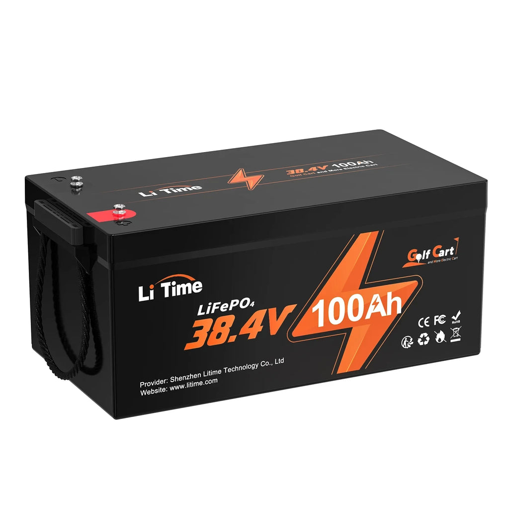 Deep Perfect 7.68kW BMS, Battery, LiFePO4 GC2 200A 100Ah 36V Lawn Trolling Mower Power Discharge, Cycle, Max. 2C 15000 for Lithium Cart, and Support LiTime Built-in Max. Golf Golf Motor, Cart RV,