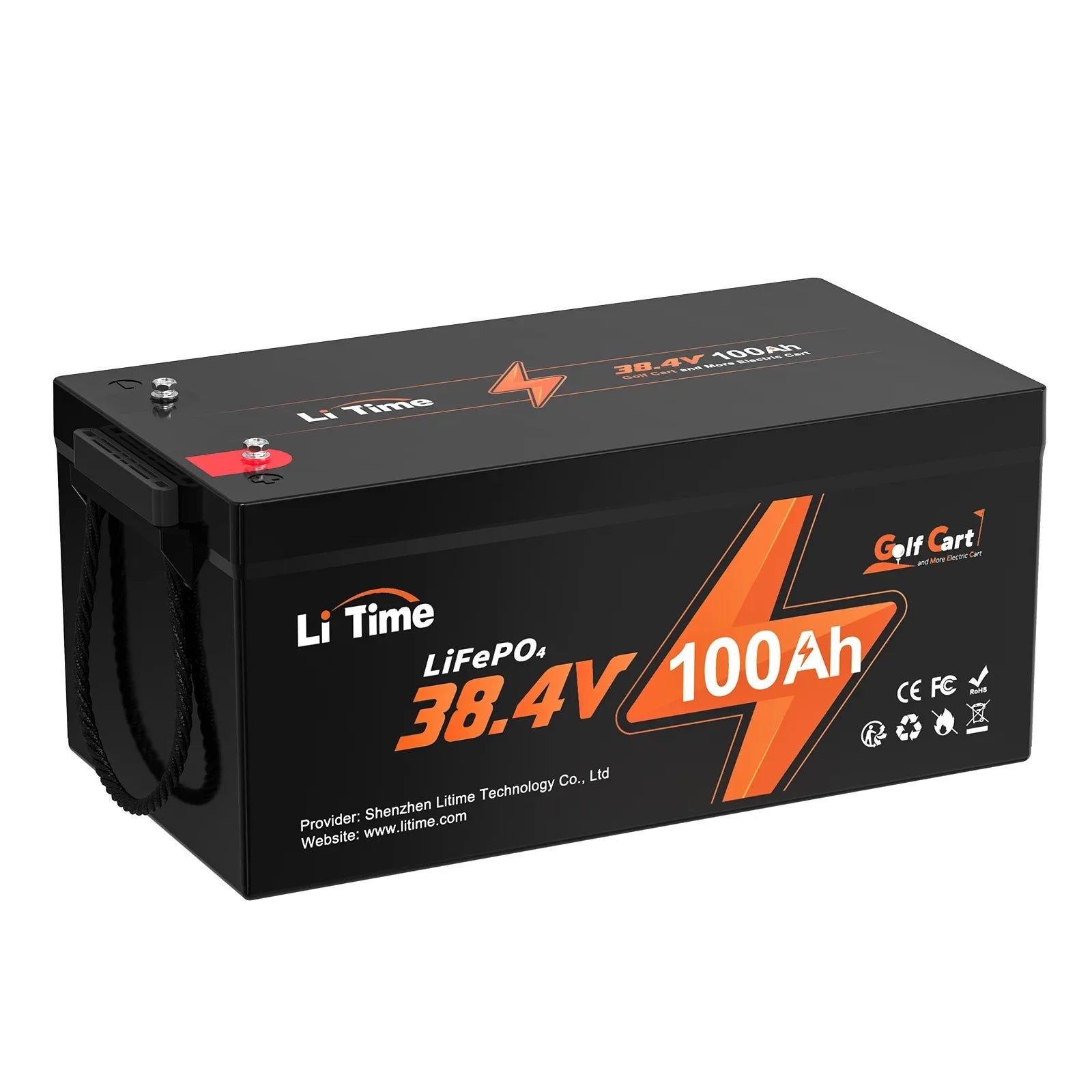 Deep Perfect 7.68kW BMS, Battery, LiFePO4 GC2 200A 100Ah 36V Lawn Trolling Mower Power Discharge, Cycle, Max. 2C 15000 for Lithium Cart, and Support LiTime Built-in Max. Golf Golf Motor, Cart RV,