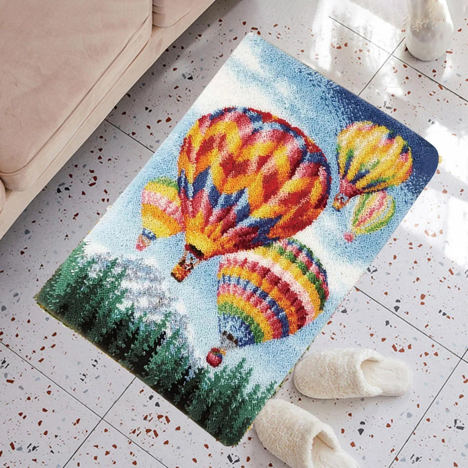 Embroidery Rug home for for room Hot and Adults crafts Hook Living Carpet hook and and Blanket Kids Cushion Air hook latch Crochet Balloon latch Rug, Kits,