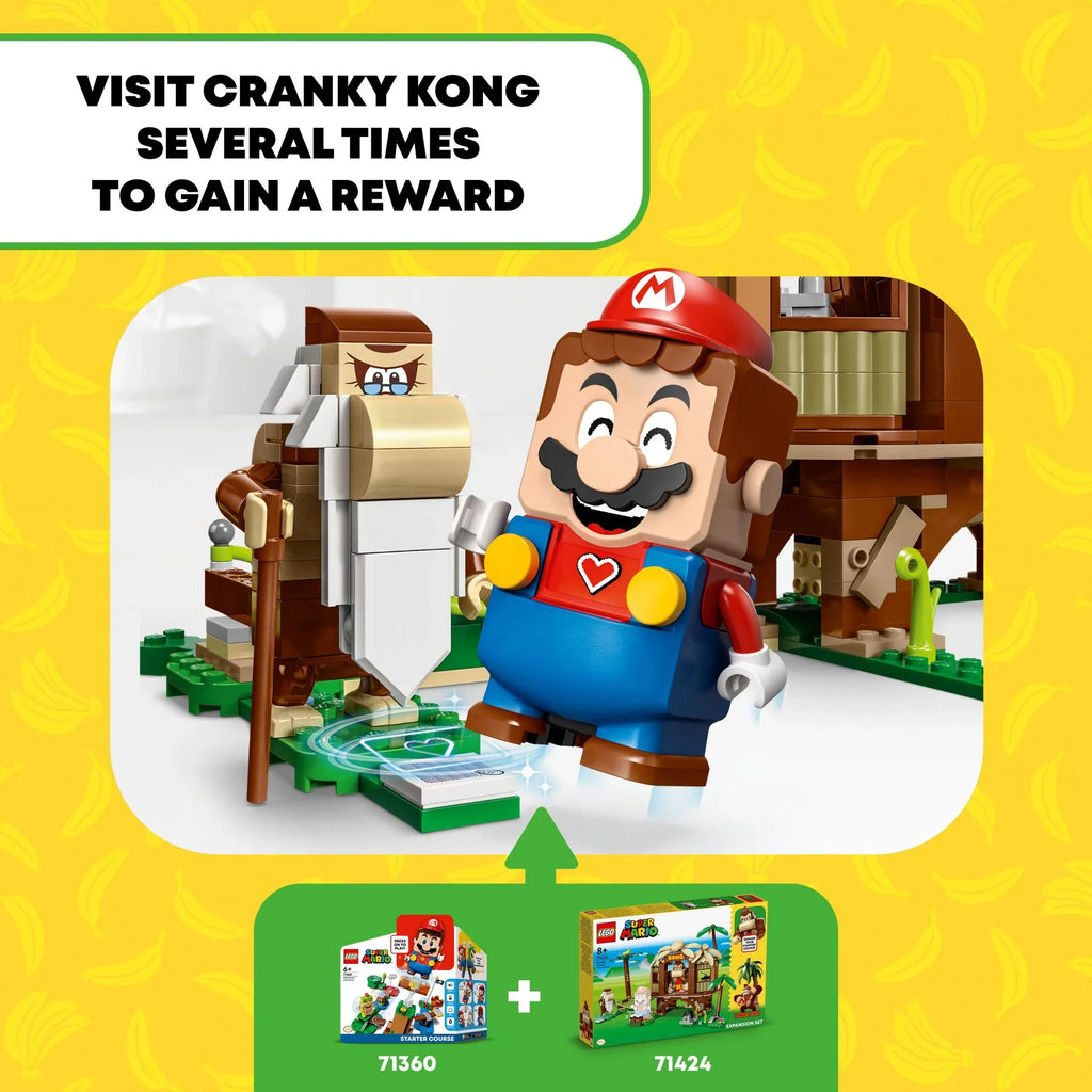 with Collectible Buildable Super and Set, Mario Kong for 71424 House Gift Game Fun Super 8-10 Donkey Figures Tree Cranky 2 Expansion LEGO Kong, Birthday Year Donkey Kids, Kong’s Old Mario