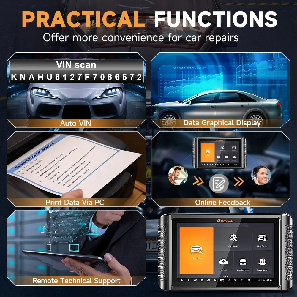 NT909 Control Tool FOXWELL ECU Scan OBD2 Bidirectional TPMS Code Key Scanner Diagnostic Scanner Coding Programmer Reader