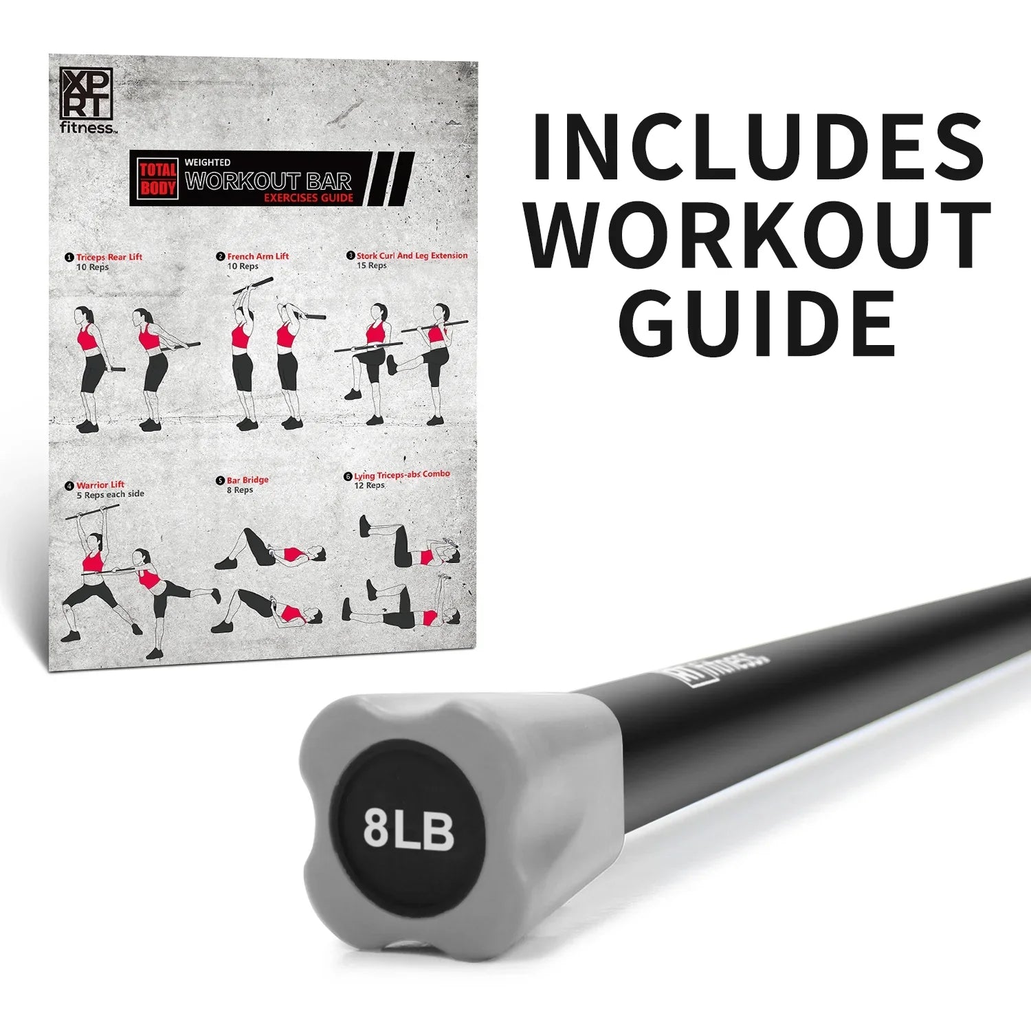 Foam Exercise Body With Aerobic Workout Total Fitness Bar Weight For Steel XPRT Padded 5lb+8lb+12lb