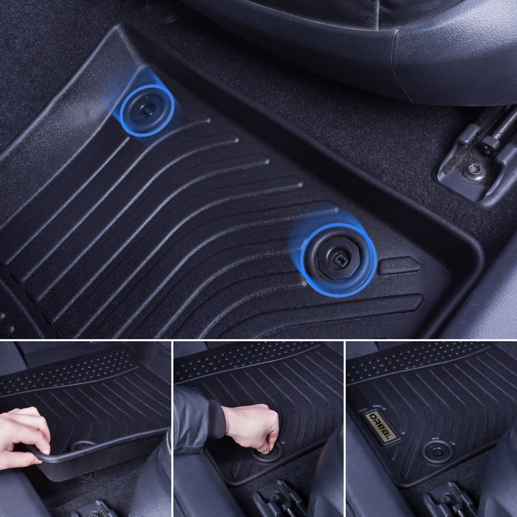 Carpet-Custom Duty Floor Liners Compass Front Car Heavy Replacement Black 2018-2023 Fit-Tough/Durable/Odorless All and Mats for Jeep Guard Rear climate
