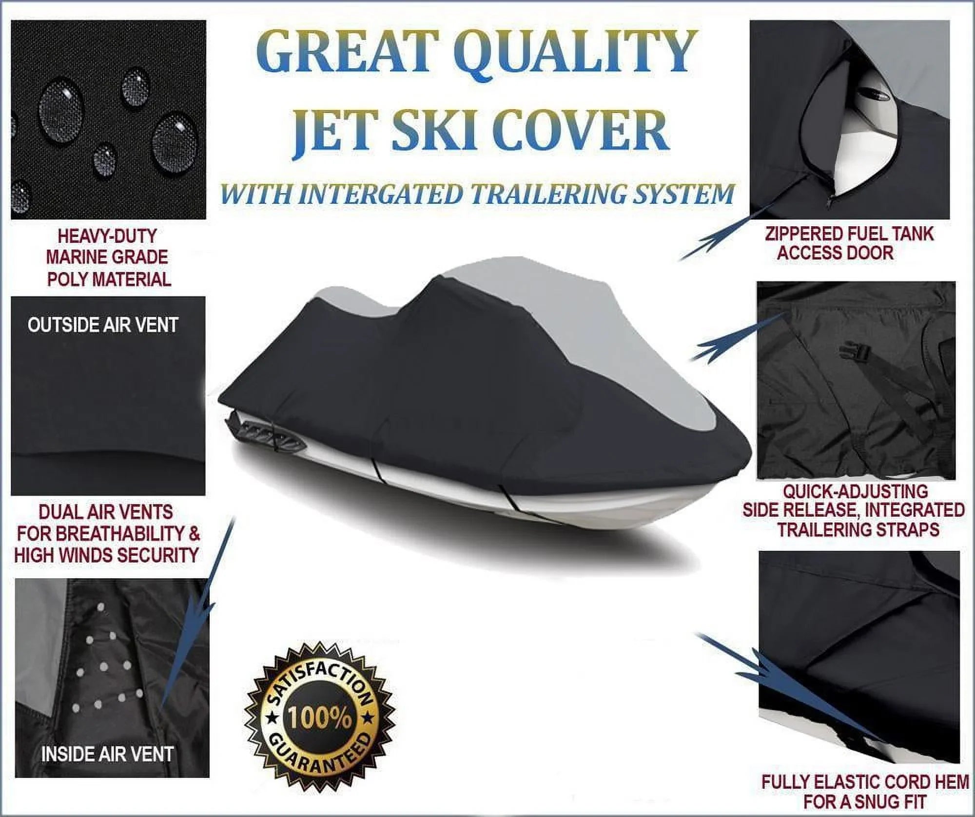 Jet SUPER for 2021 2016 2019 2014 jetski Ultra Kawasaki 310R 2017 Compatible Watercraft HEAVY-DUTY Ski 2015 Cover 2020 2018