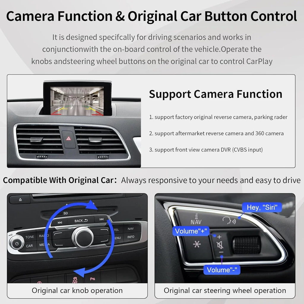 Retrofit Carplay Android Module Version), Camera 3G, Auto (HN+ Carplay 2014-2018 Car MMI Year Software Support Wireless for Road Top Kit Audi with Decoder, Mirrorlink, Q3