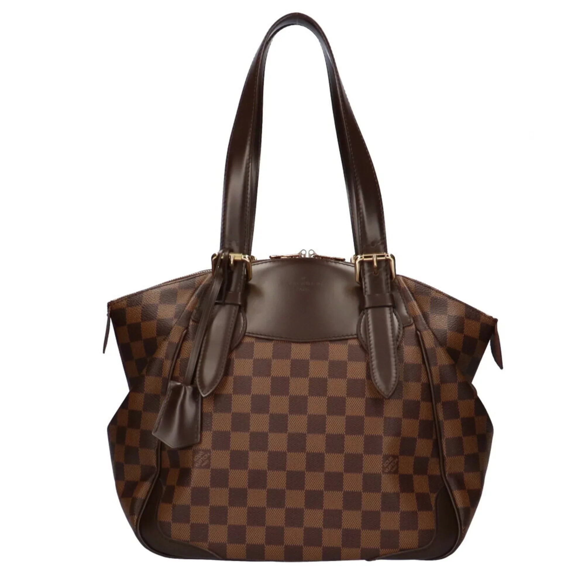 MM Bag Shoulder Used Women's Verona Damier Authenticated Brown Canvas