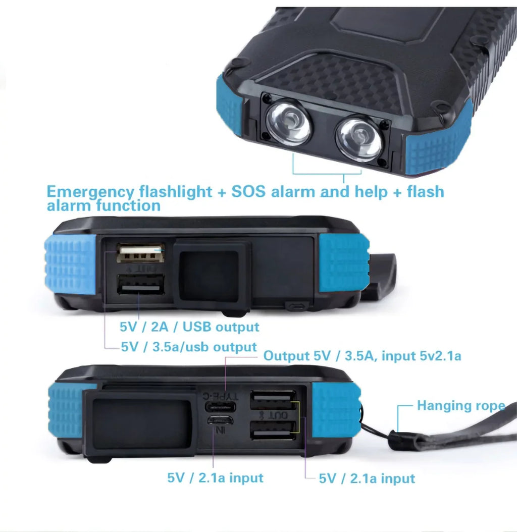 Charging 26800mAh Power Powered Charger Portable Solar Wireless exterior Bank