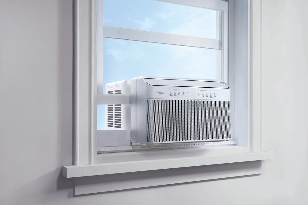 12,000 Savings, BTU Midea Extreme 35% Restored Inverter Air (Refurbished) Energy MAW12V1QWT U-Shaped Quiet, Conditioner, Smart Window
