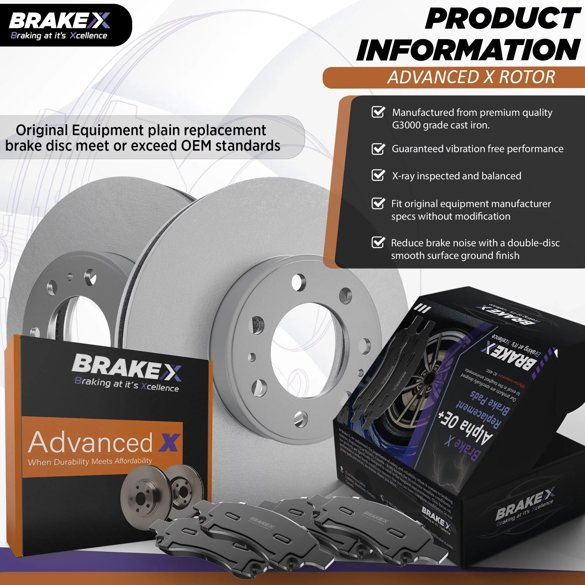 Pads Piece 6 Set Ceramic For X Premium 3.7 | Jeep Advanced [Rear] Disc Brake | 2003 X Rotors Brake and Liberty Replacement Kit