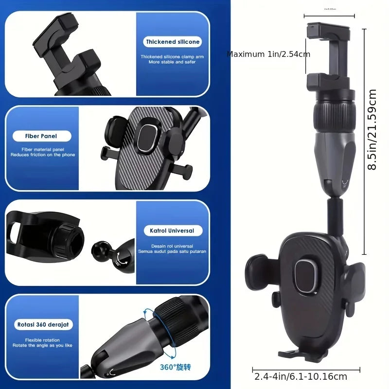for and Compatible Cars with Phone Windshield Dash Car Smart 360-Degree Mount Mount Heavy All Duty Noise Phone Non-Shaking, Rotative Zero - Phones - Holder -