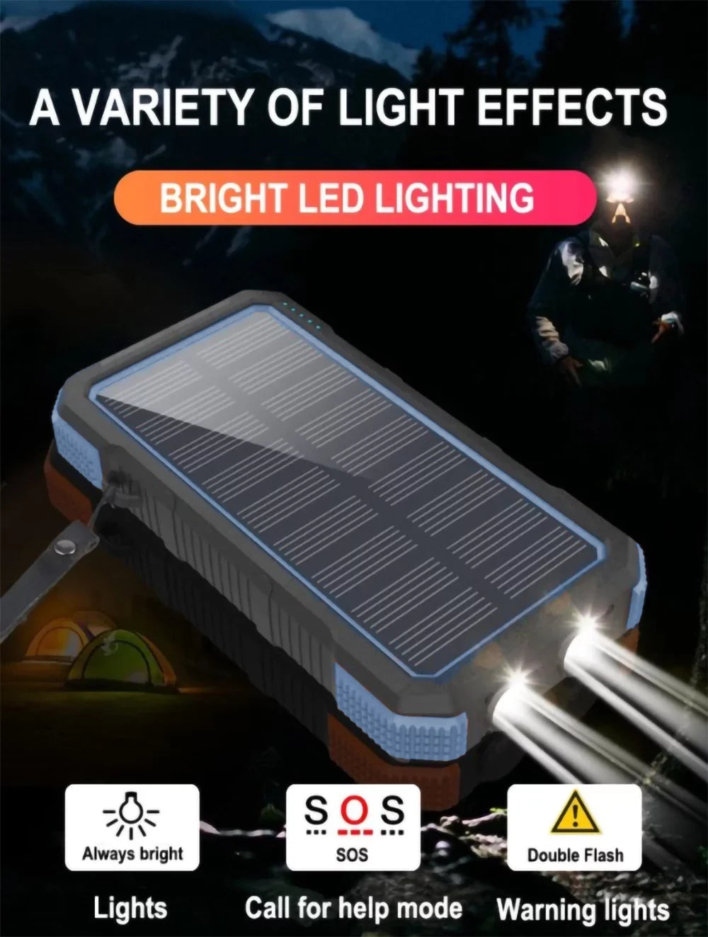 Charging 26800mAh Power Powered Charger Portable Solar Wireless exterior Bank