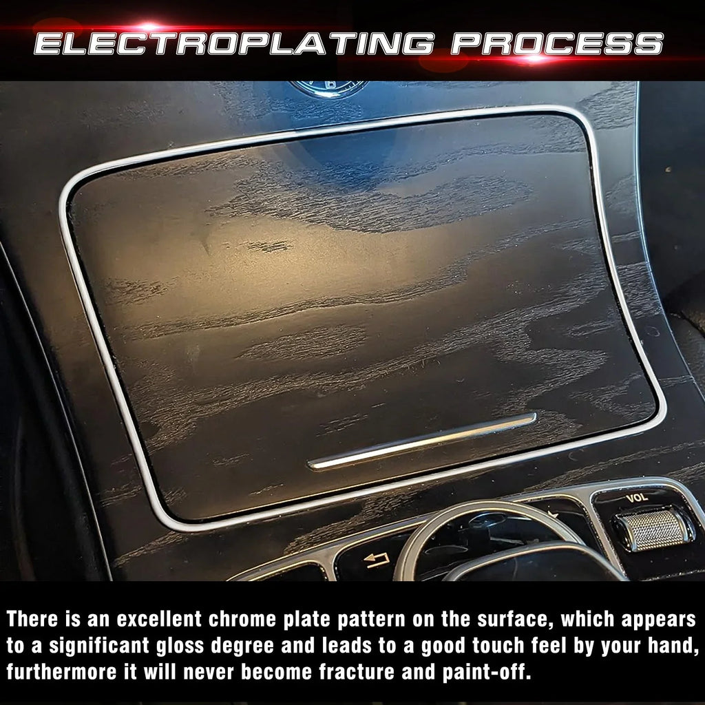 C W205 Tech W253 2015-2021 Ashtray Storage Compatible Console Frame Class GLC Trim, GLC 300 Class with Benz Mercedes Center C400 Xotic C63 Box C300 2016-2023 Chrome,