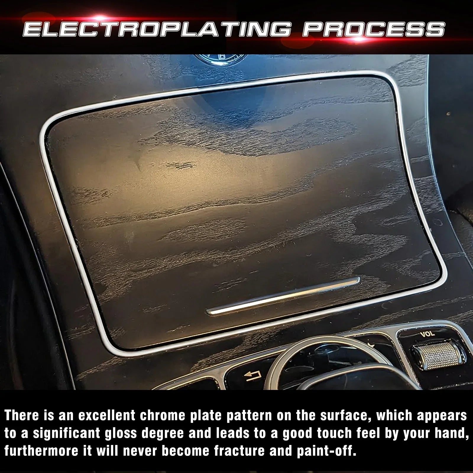 C W205 Tech W253 2015-2021 Ashtray Storage Compatible Console Frame Class GLC Trim, GLC 300 Class with Benz Mercedes Center C400 Xotic C63 Box C300 2016-2023 Chrome,