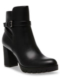 Cushioned ANNE 10.5 Accent Buckle Booties Block Zip-Up Womens KLEIN M Round Heidi outfit Black Heel Toe