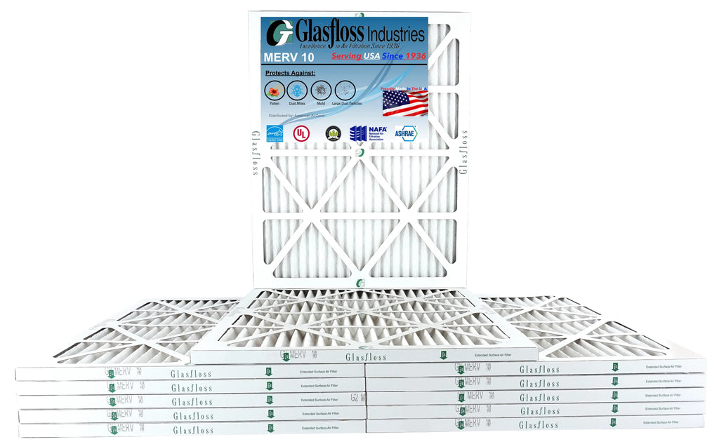 22.5x7/8 MERV - dimension: USA Air Made -Qty:12 10 - x inch) Filter 20x23x1 Furnace Glasfloss (Actual 19.5 in -