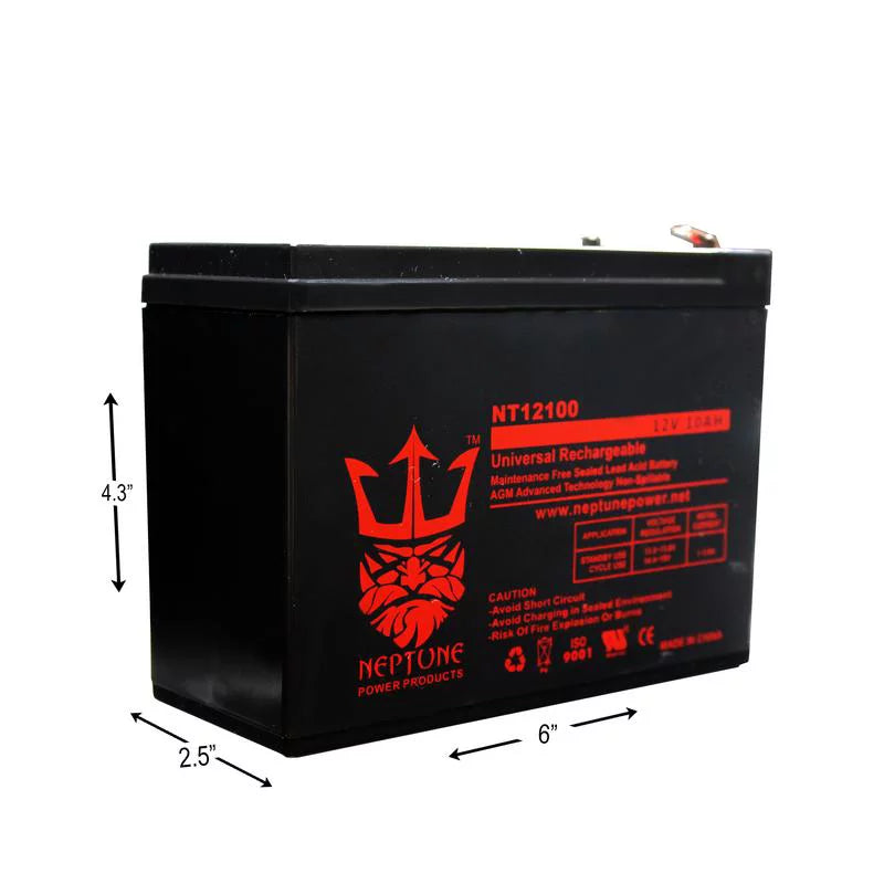 Battery SLA Pack 2 Electric Replacement Neptune 300 EVO 10Ah - Scooters 12V by