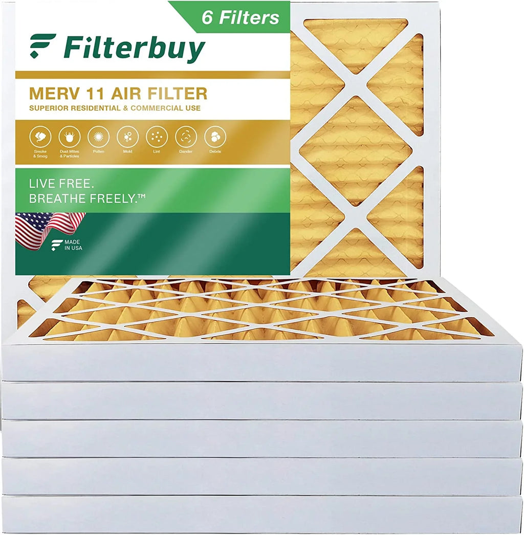 Filterbuy (6-Pack) HVAC 15x15x2 MERV Air AC Pleated Furnace Filters 11