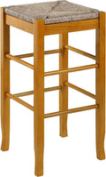 Brown Bar 29-Inch, Rush Height Stool, Seat Square