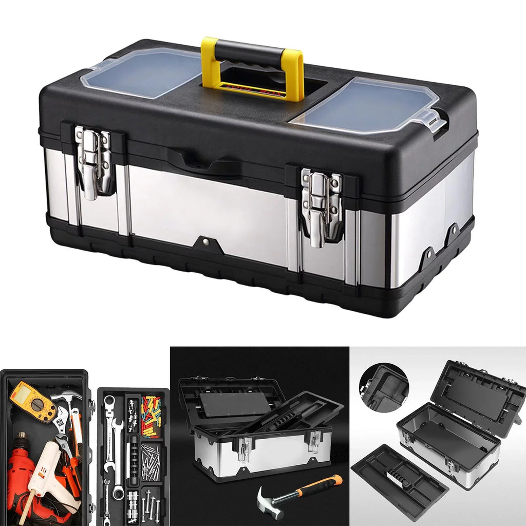 17inch Case Repair Car Case for Storage Tools Plumber Trunks Carry Toolbox Lockable