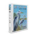 Family, and Island, Puzzle (1000 Piece Adults USA) Herons 19x27, Georgia, Blue Puzzle, Jekyll Beachtown, dimension Made in Challenging Jigsaw for