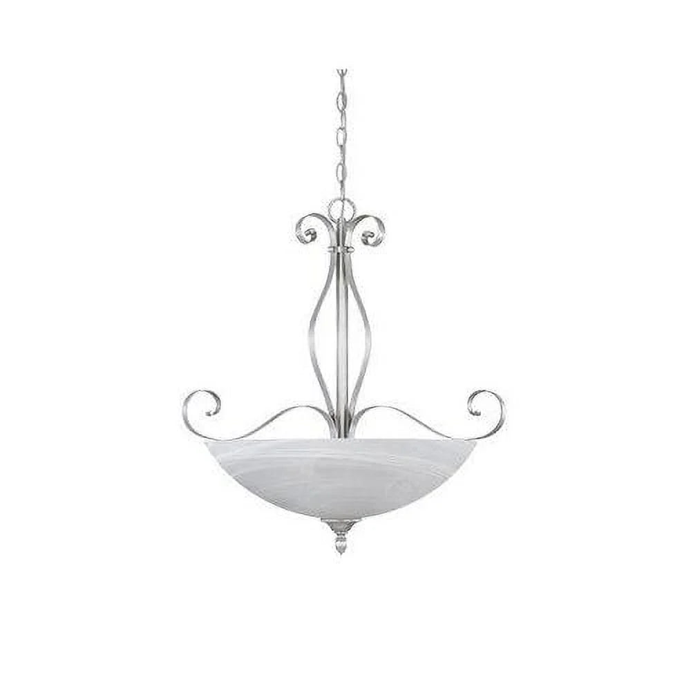 Light Hanging Pewter Designers Bowl Pendant, Matte Del Collection Fountain Amo 3 82831-MTP