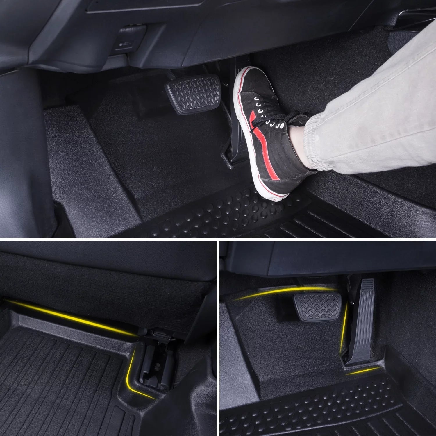 Carpet-Custom Duty Floor Liners Compass Front Car Heavy Replacement Black 2018-2023 Fit-Tough/Durable/Odorless All and Mats for Jeep Guard Rear climate
