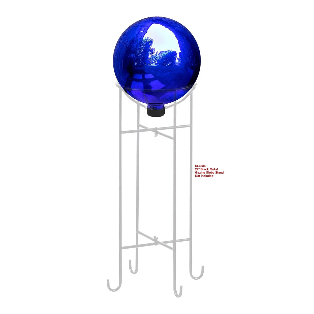 Alpine Glass Globe, Reflective 10" Blue Gazing Corporation