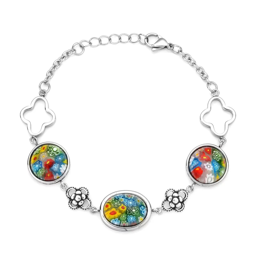 for Stainless Steel 6.75" Mothers Day LC Glass Mom Bracelet Stylish Gifts for Women Jewelry Costume dimension Oval Unique Birthday Shop Fashion
