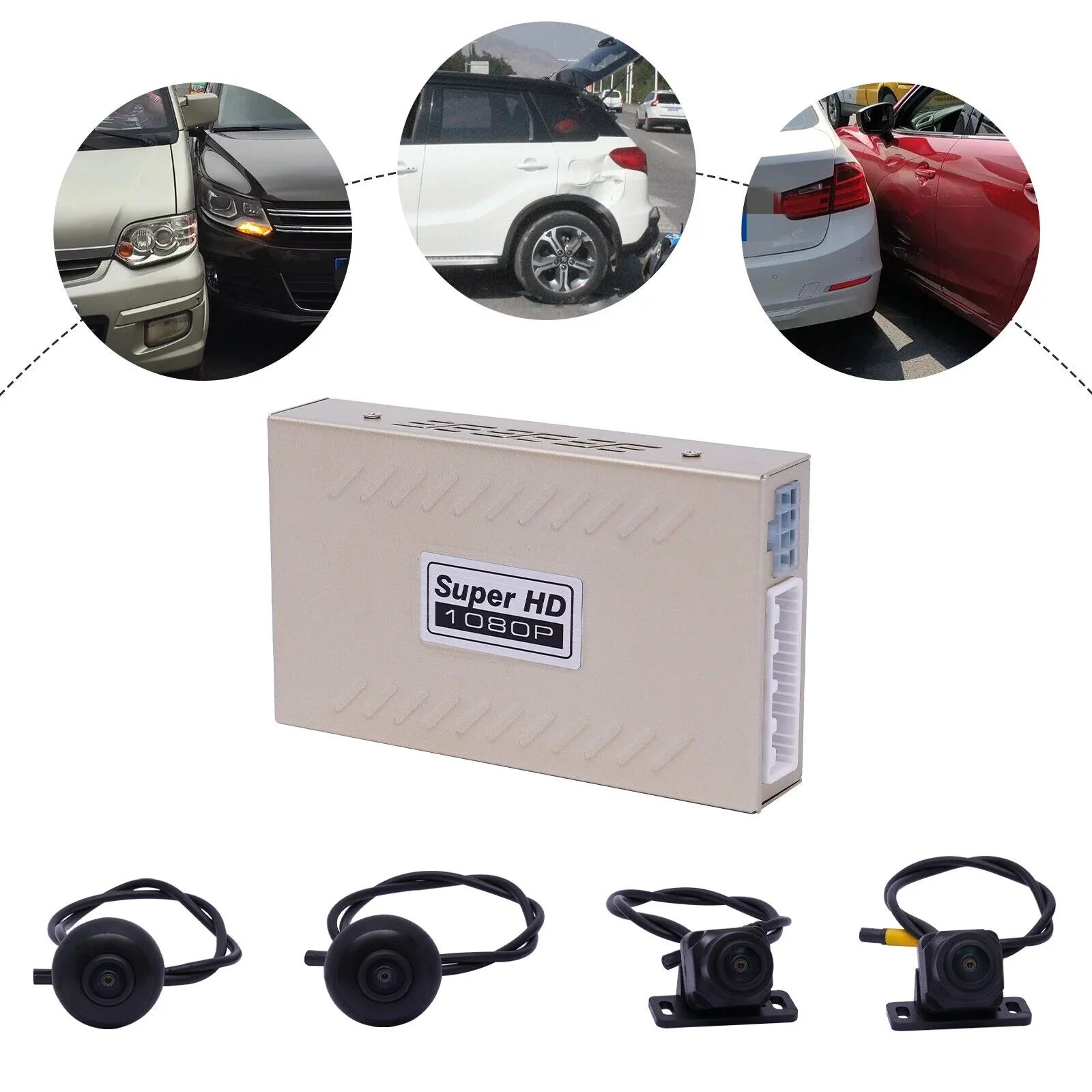 Panoramic Recording 720P DVR 4-camera Car View Bird System 360°