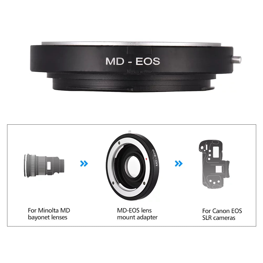 MD- Infinity Canon MD Camera Adapter Focus Mount to Ring Lens Corrective for EF Lens for Andoer Fit Lens Minolta with