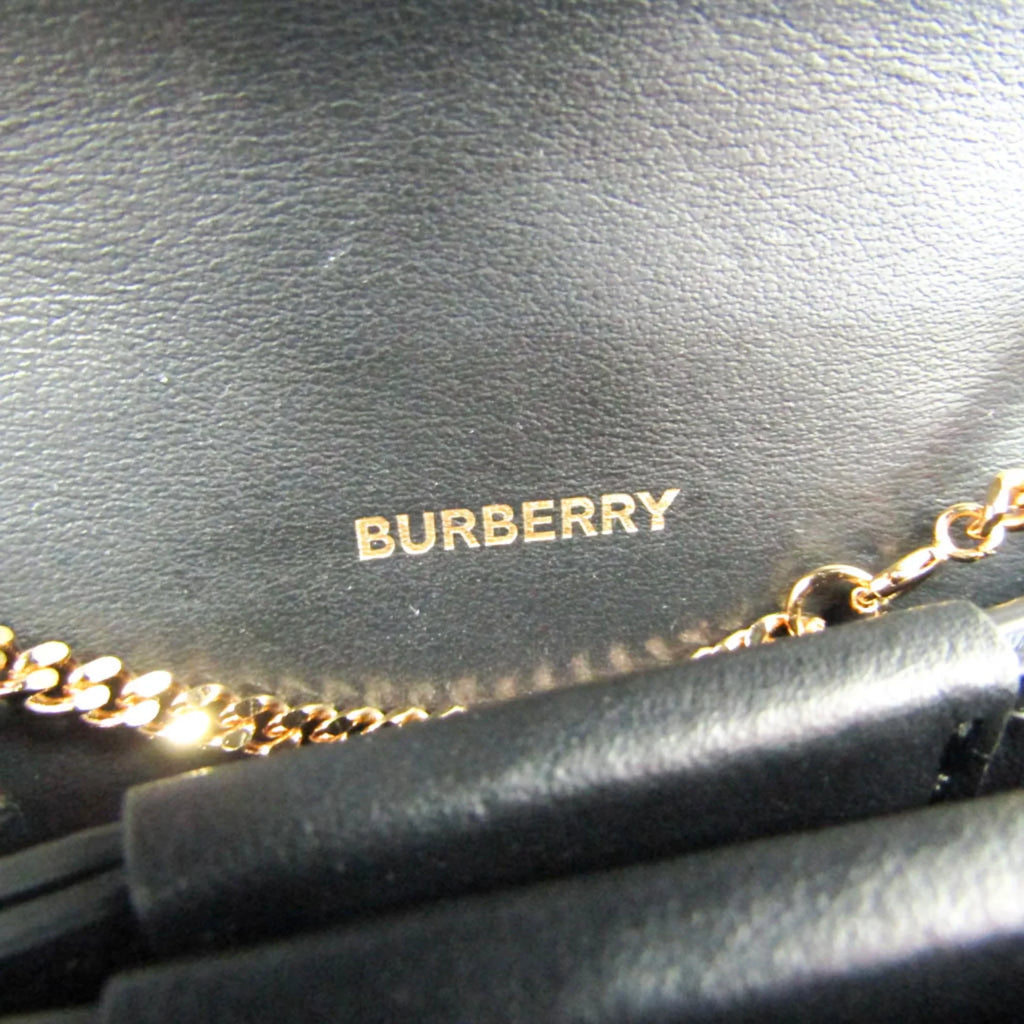 Case Leather Chain Card Case Coin 8011333 (Good) Pre-Owned Burberry Black