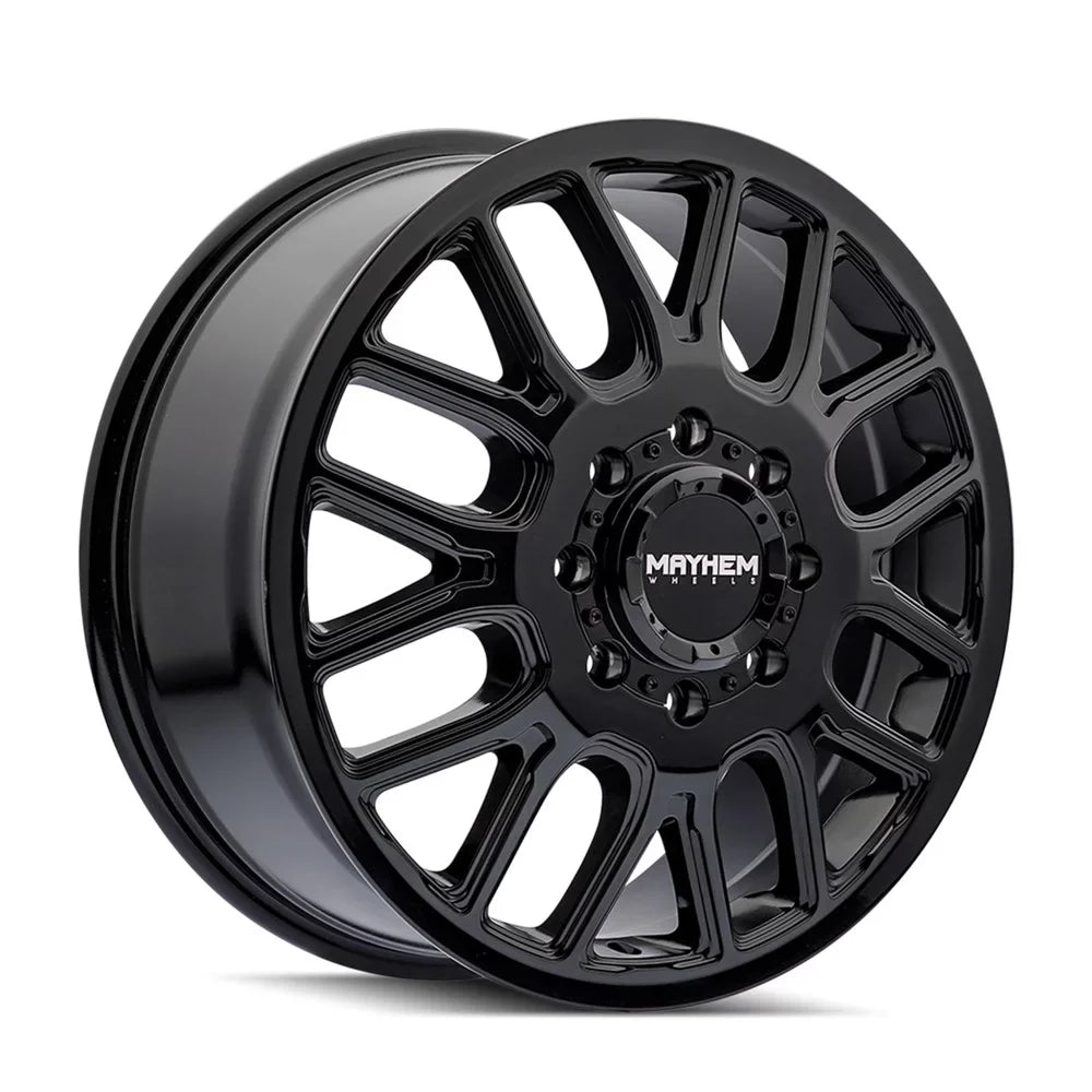 Black Wheel 20x8.25 FRONT Cogent 8x6.5 DUALLY Gloss (115mm) Mayhem