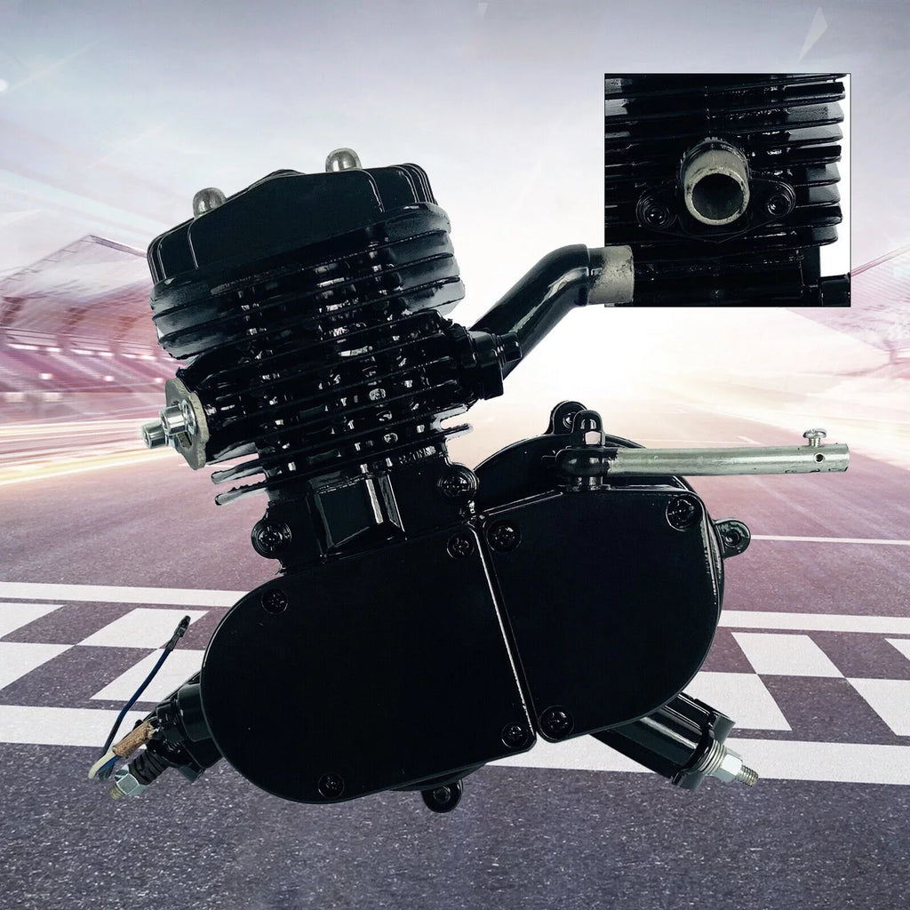 Air-Cooled 2-Stroke Petrol Assembled 80cc Black Full Single Bicycle Engine Bike Gas Motorized Motor Cylinder Miumaeov